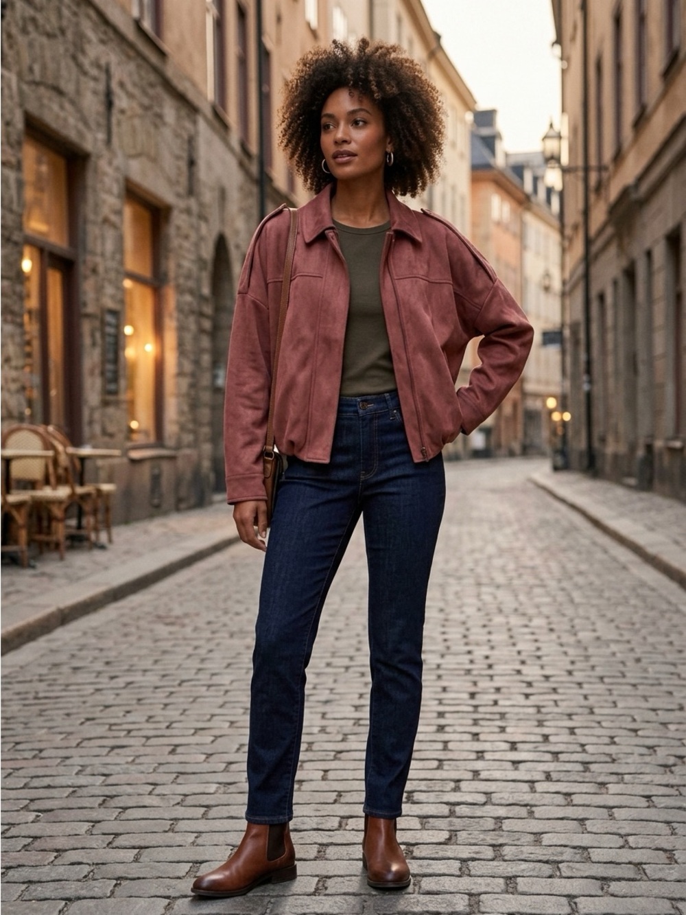 Lightweight Jacket Burgundy Faux-Suede Oversized Slouchy Snap Zip Closure NWT